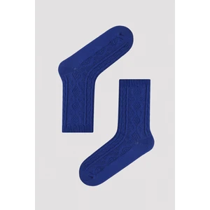 Örgülü Mor Soket Çorap