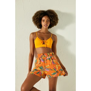 Basic Front Opening Turuncu Bikini Üstü