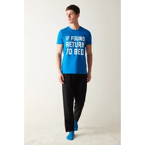 Erkek Return To Bed Yazılı Çok Renkli Pijama Takımı