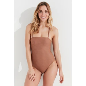Açık Kahverengi Jade Strapless Mayo