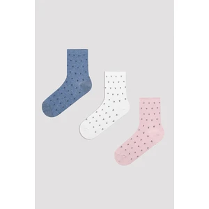 Mini Diamond Lacivert-Pembe 3lü Soket Çorap