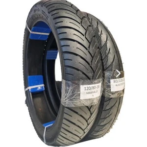 Maruti Tyres Hero Karizma Takım Lastik 120/80-18 Ve 80/100-18 Tl Tubeless - Dubleks Motosiklet Lastiği