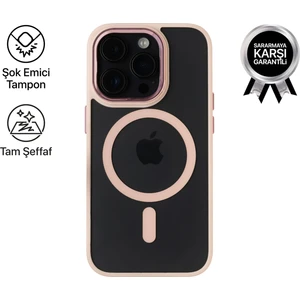 Apple iPhone 15 Pro Max Telefon Kılıfı Magsafe Bold Pudra