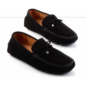 Siyah Süet Hakiki Deri Erkek Loafer Ayakkabı E01902000202