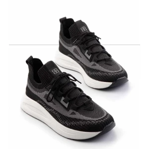 Siyah Beyaz Triko   Erkek Sneaker E01768002382