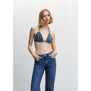Yapay elmaslı denim üst