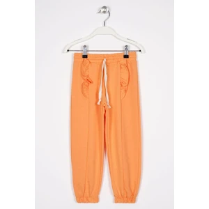 Onu Fırfır Detaylı Oranj Renk Erkek Çocuk Esofman Tek Alt