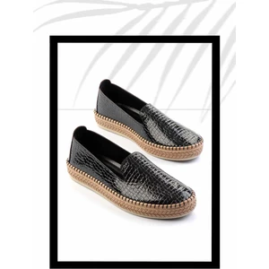 Siyah Kroko   Kadın Espadril K01309230811