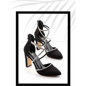 Mat Siyah Saten   Kadın Abiye Ayakkabı K01926032138