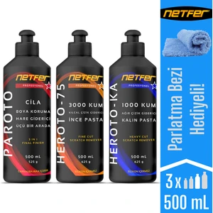 3'lü İnce Kalın Pasta Cila Set - 3x500 mL