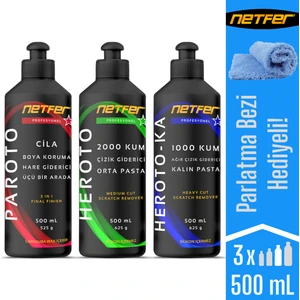 3'lü Orta Kalın Pasta Cila Set - 3x500 mL