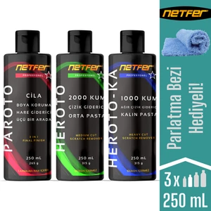 3'lü Orta Kalın Pasta Cila Set - 3x250 mL