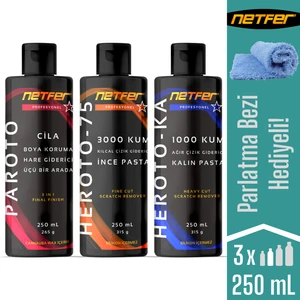 3'lü Ince Kalın Pasta Cila Set - 3x250 mL