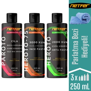 3'lü Ince Orta Pasta Cila Set - 3x250 mL