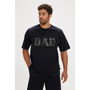 Bad Bear Levin Lacivert Baskılı Oversize Erkek Tişört