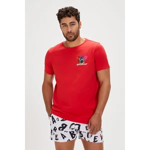 Bad Bear Bite Kırmızı Baskılı Erkek Tişört