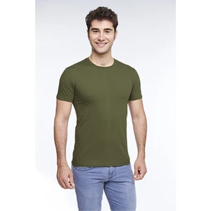 Erkek Günlük Pamuk Sıfır Yaka Kısa Kollu Renkli Tişört Olive Branch - 421
