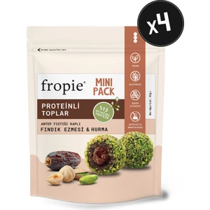mini Vegan Proteinli meyve Topları - Antep Fıstığı Kaplı & Fındık Ezmeli 32 gr x 4 Adet