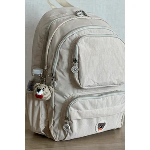 Nemo Bags Bej Orta Boy Okul Çantası Laptop ve Seyahat Sırt Çantası Su Geçirmez Ayıcık Anahtarlık Hediyeli