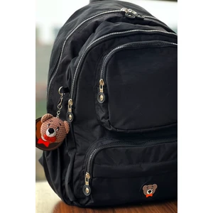 Nemo Group Siyah Orta Boy Okul Çantası Laptop ve Seyahat Sırt Çantası Su Geçirmez Ayıcık Anahtarlık Hediyeli