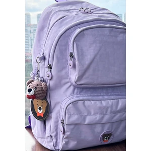 Nemo Group Lila Orta Boy Okul Çantası Laptop ve Seyahat Sırt Çantası Su Geçirmez Ayıcık Anahtarlık Hediyeli
