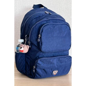 Nemo Group Lacivert Orta Boy Okul Çantası Laptop ve Seyahat Sırt Çantası Su Geçirmez Ayıcık Anahtarlık Hediyeli