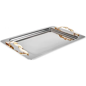 Nevra Gold Çelik Tepsi 42 cm