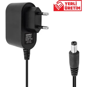 5 Volt - 1 Amper 5.5*2.5 Uçlu Plastik Kasa Priz Tipi Adaptör