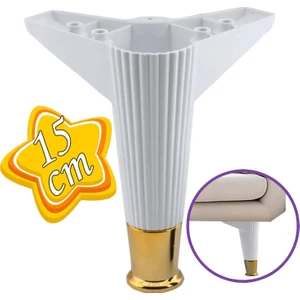 Golden Ayak 15 cm Beyaz Altın Gold Mobilya Kanepe Sehpa Ünite Koltuk Ayağı Baza Ayak Ayakları