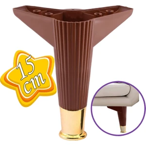 Golden Ayak 15 cm Kahve Altın Gold Mobilya Kanepe Sehpa Ünite Koltuk Ayağı Baza Ayak Ayakları