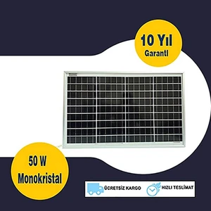 50 Watt Monokristal Güneş Paneli