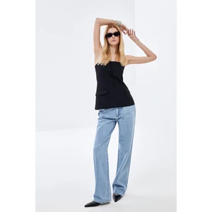 Pieces of Melon x Narod Bıçakçı MAVI Düşük Bel Wide Leg Jean Pantolon