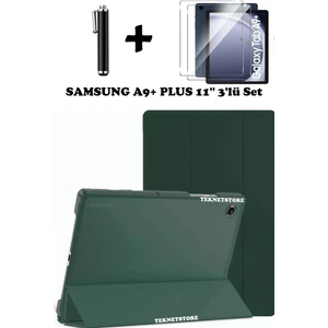 Samsun Galaxy Tab A9+ Plus X210 Uyumlu Tablet Kılıfı Ekran Koruyucu Dokunmatik Kalem Seti