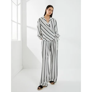 Bluz Kruvaze Bağlamalı Uzun Kollu