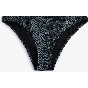 Yılan Derisi Desenli Bikini Altı Normal Bel