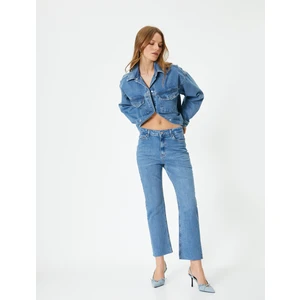 Kısa Ispanyol Paça Kot Pantolon Victoria Crop Flare Jeans