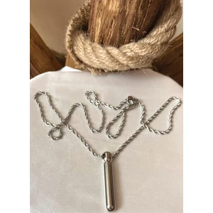 Gns Aksesuar Burgu Çelik Kolye ve Kapağı Açılan Bar Kolye Uç 65 cm Unisex Kolye