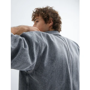 Oversize Kot Ceket Kısa Kollu Cep Detaylı Çıtçıt Düğmeli