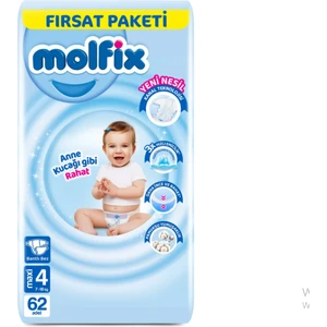 Bebek Bezi 4 Beden Maxi 7-14 Kg 62li Fırsat Paketi