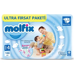 Bebek Bezi 3D 4 Beden Maxi 7-14 Kg 100lü Ultra Fırsat Paketi