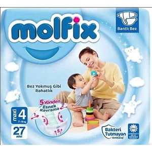 Bebek Bezi 3D 4 Beden Maxi 7-14 Kg 27li Jumbo
