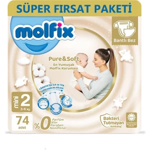 Pure&Soft Bebek Bezi 2 Beden Mini 74lü Süper Fırsat Paketi