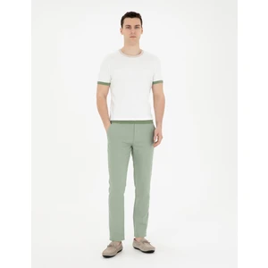 Pierre Cardin Erkek Yeşil Carrot Fit %100 Keten Kanvas Pantolon 50285714-VR016