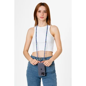 Plane Renkli Ipli Tüm Telefonlarla Uyumlu ve Boyun Askılı Kumaş Telefon Askısı