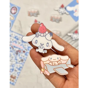 Kağıt Gemi Dükkan Sanrio Cinnamoroll Karakterli 2'li Rozet Seti