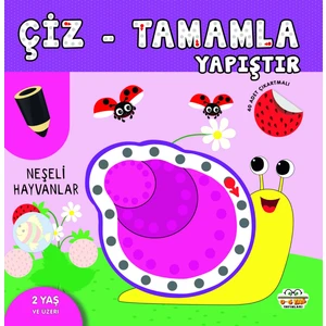 0-6 Yaş Yayınları Çiz-Tamamla-Yapıştır  /  Neşeli Hayvanlar
