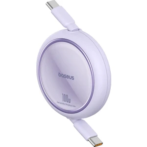 Mini Makaralı Type-C To Type-C 100W Şarj Kablosu 1m Nebula Purple