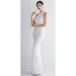 Hilal Trend Hilaltrend Halter Yaka Taş Detaylı Pullu Abiye Elbise