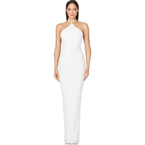 Hilal Trend Halter Yaka Pulpayet Işlemeli Abiye Elbise