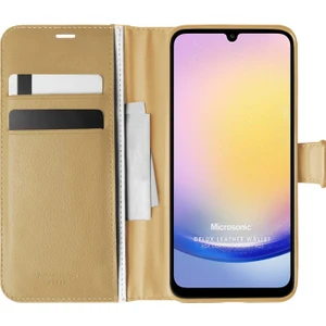 Samsung Galaxy A25 Kılıf Delux Leather Wallet Gold